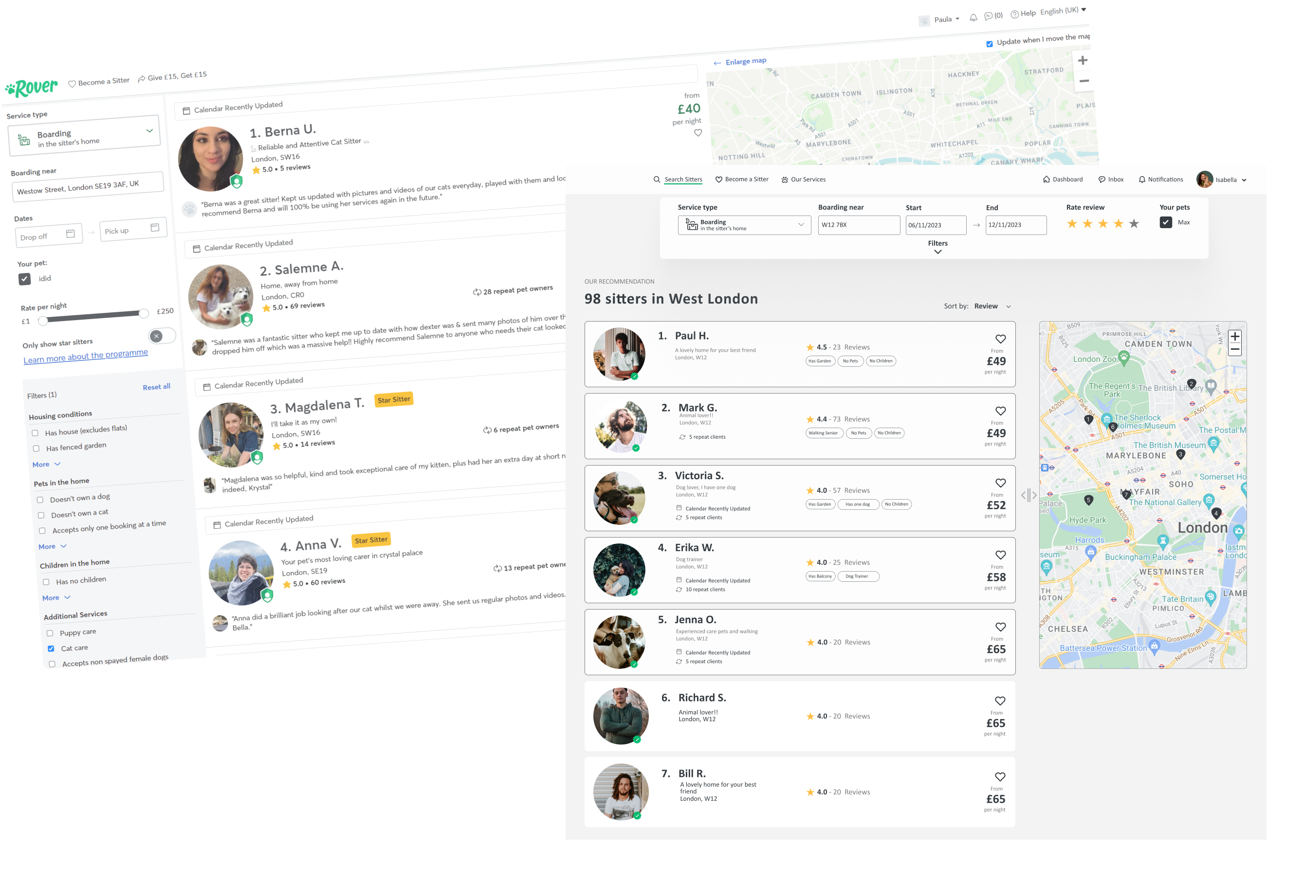 Rover — search before and after